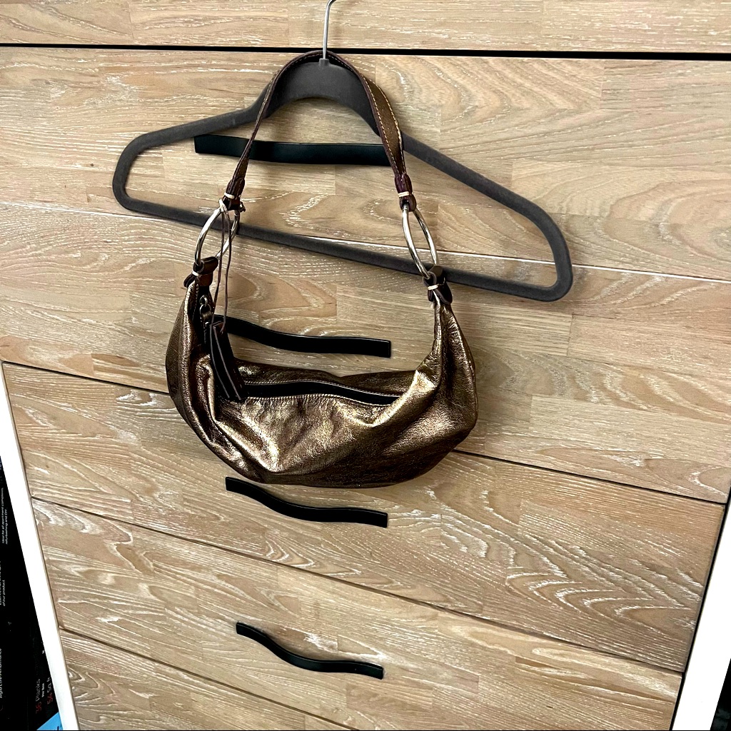 Bronze Croissant Bag- Adorable Size Surprisingly Spacious